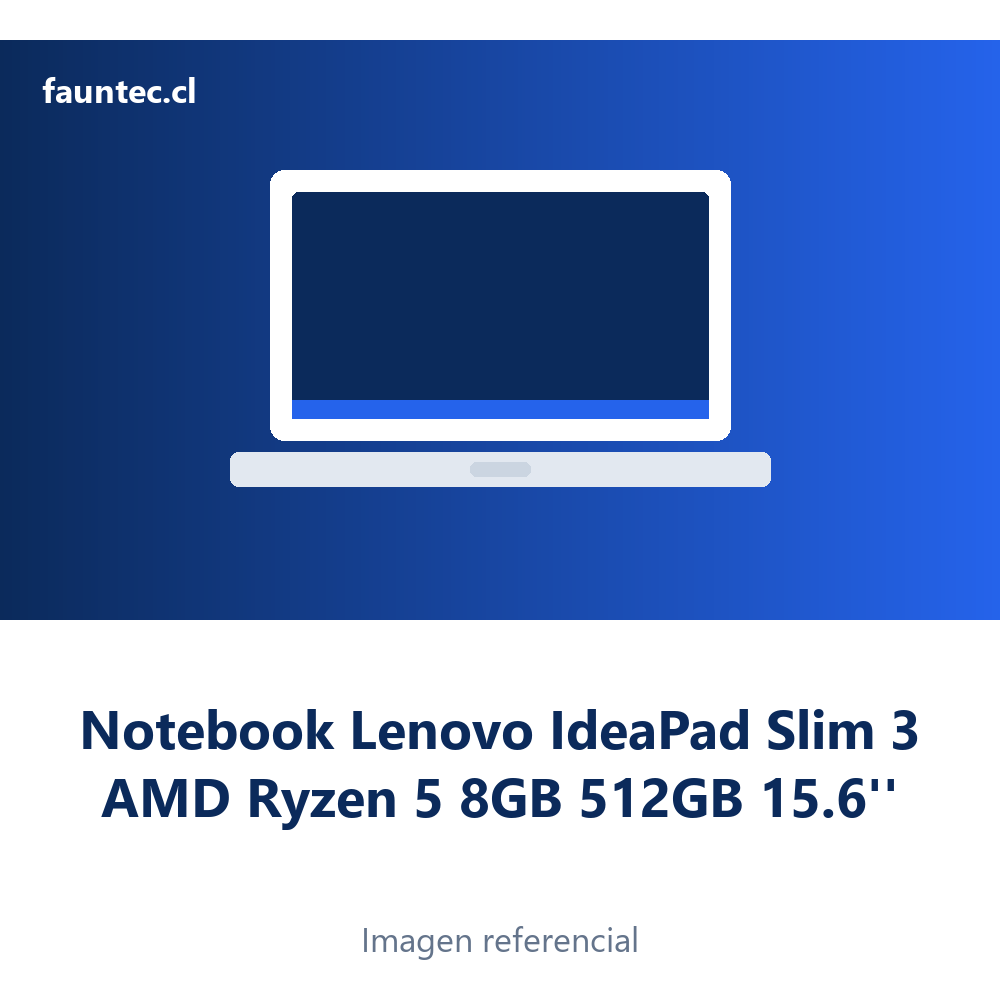 Notebook Lenovo IdeaPad Slim 3 AMD Ryzen 5 8GB 512GB 15.6''